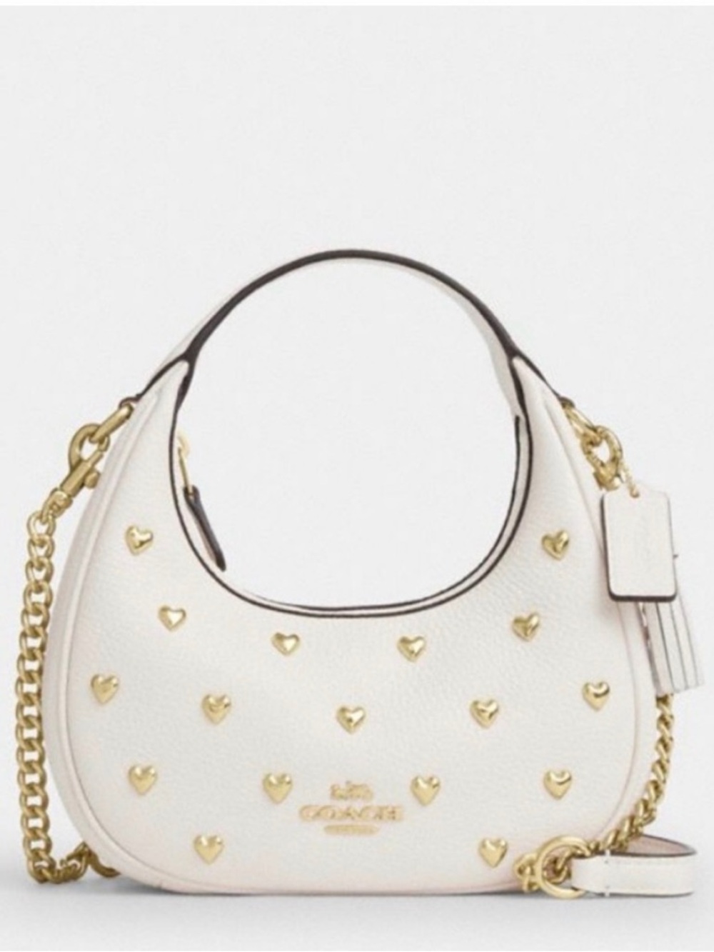 NWT Coach Carmen Mini with Gold Heart Studs